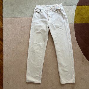 Vintage 1990s Diesel Keetar Off White Button Fly 100% Cotton Jeans 28 x 29